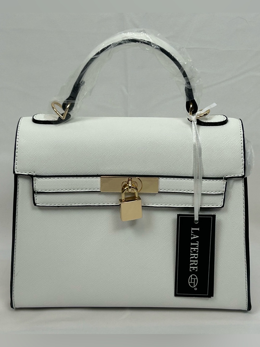 *NEW* La Terre White Vegan Leather Purse w/ Removable Crossbody Strap